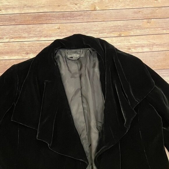 Lafayette 148 Velvet Blazer Jacket Open Front Cascade - Picture 2 of 10